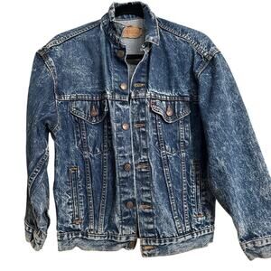 Vintage 80s‎ Levi's Type 3 Stone Acid Wash Denim Jean Jacket